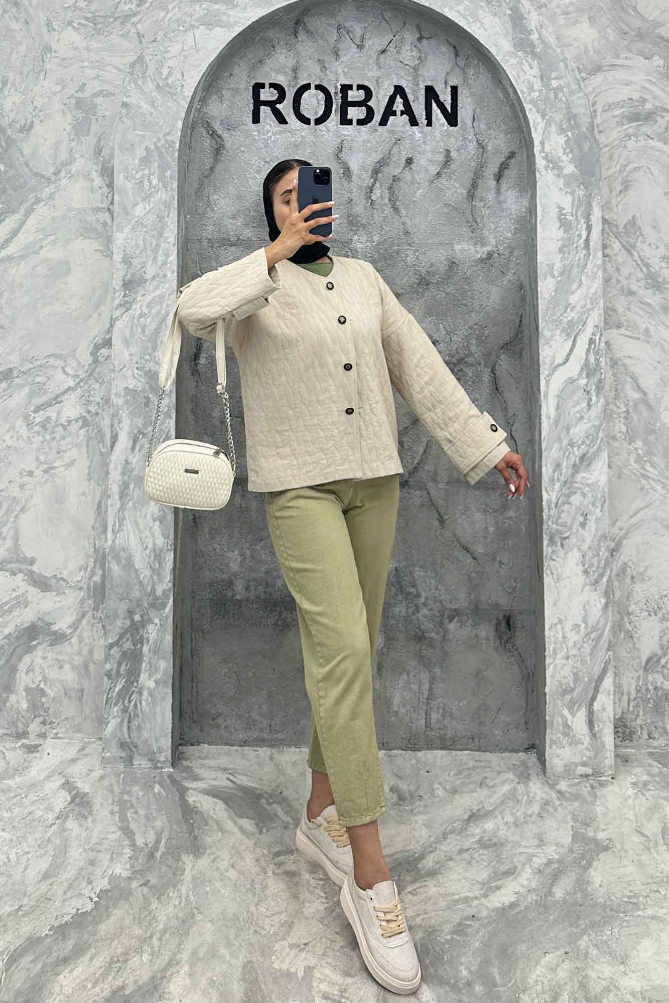 کت فریال برگی یقه گرد