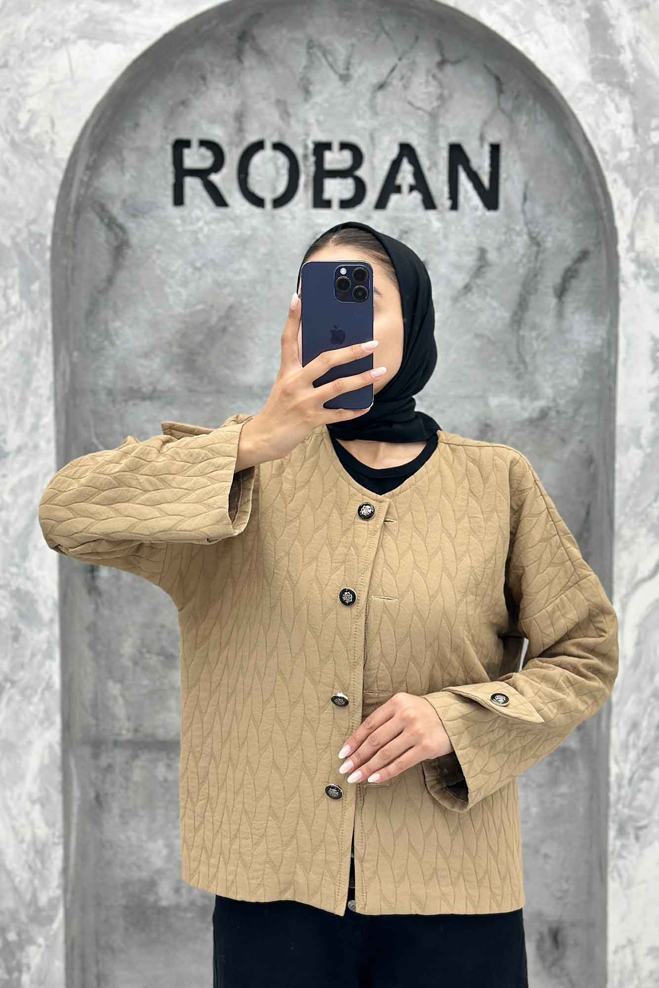 کت فریال برگی یقه گرد