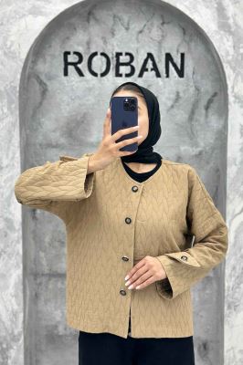 کت فریال برگی یقه گرد