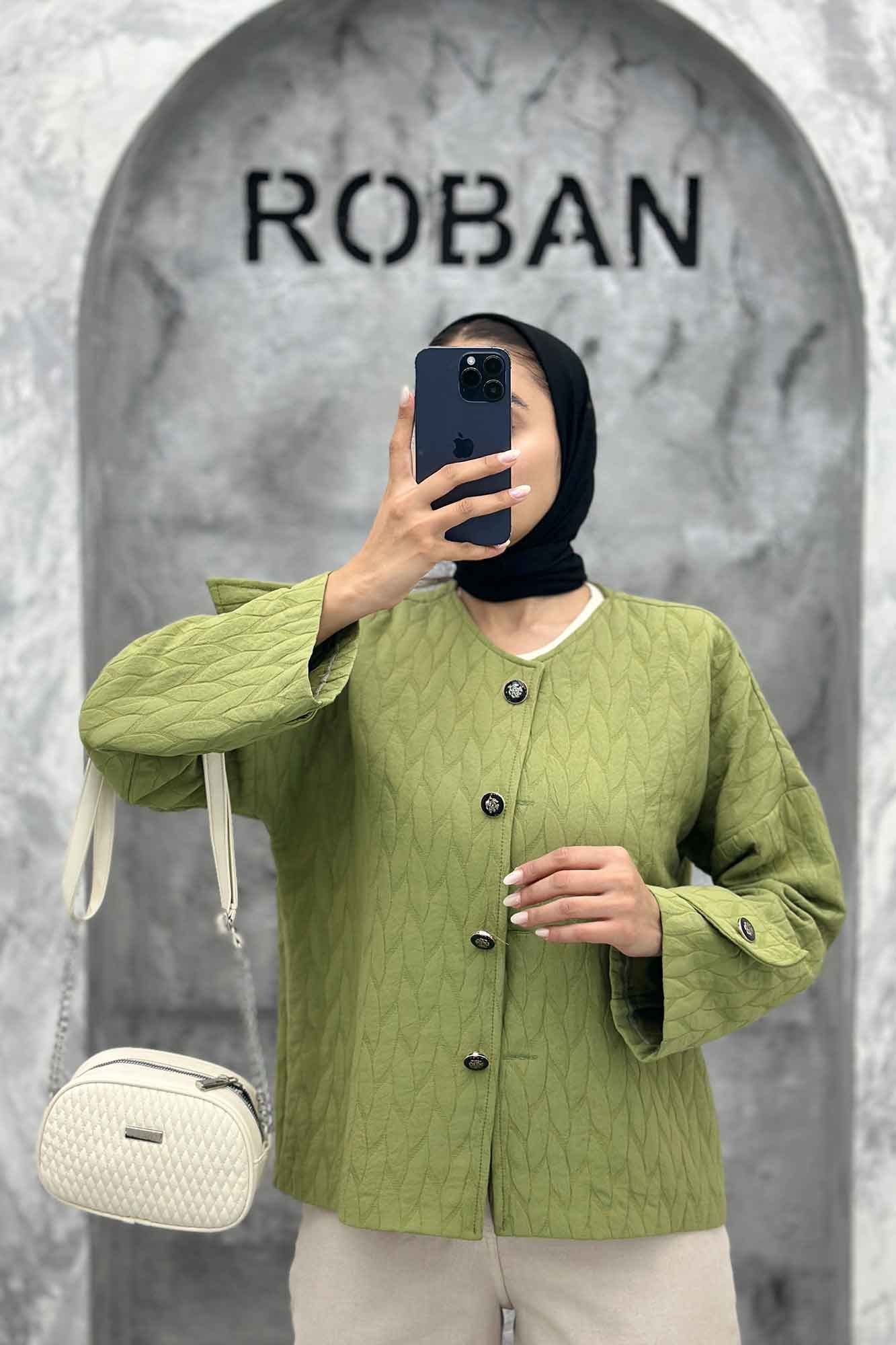 کت فریال برگی یقه گرد