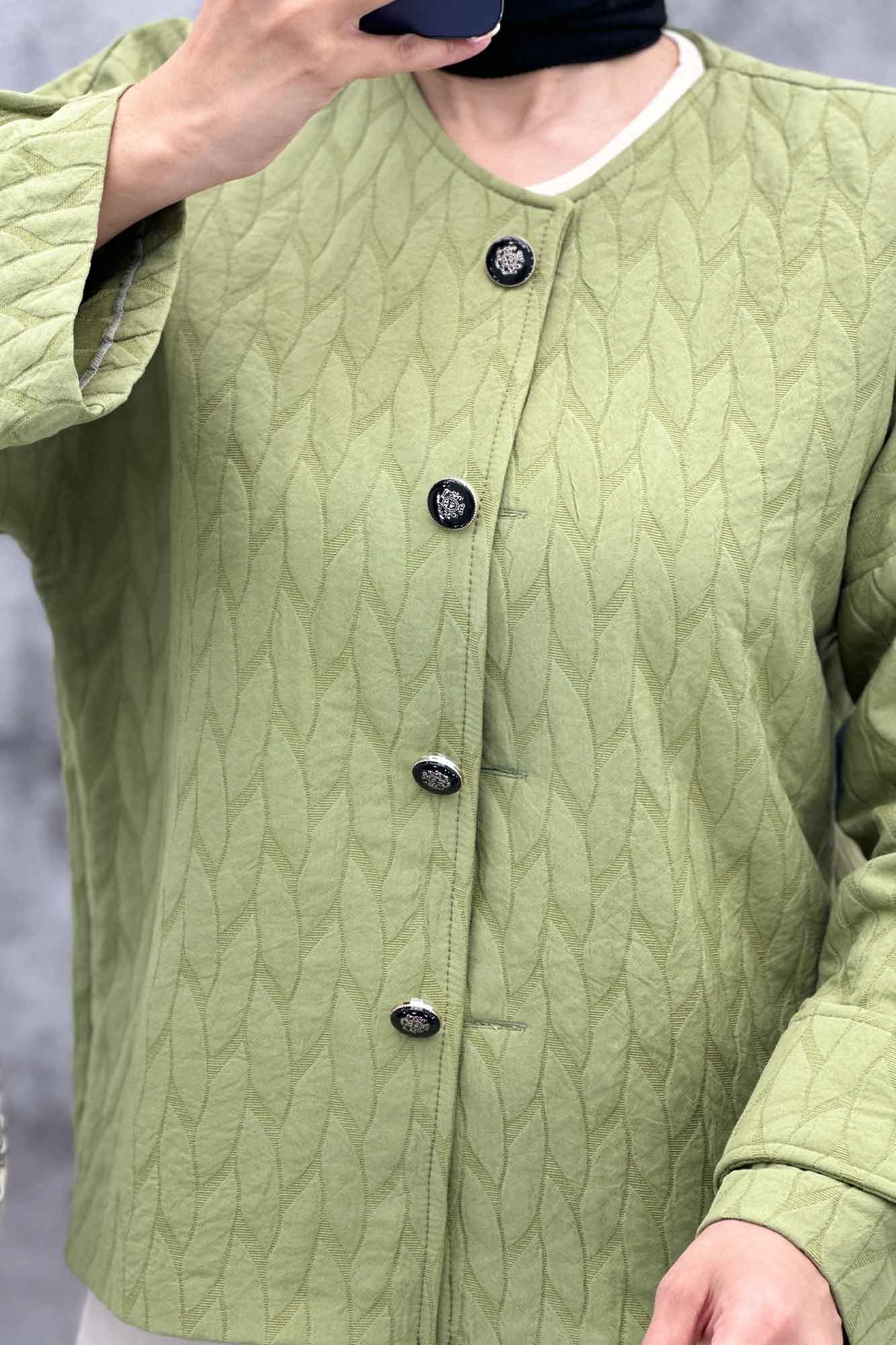 کت فریال برگی یقه گرد