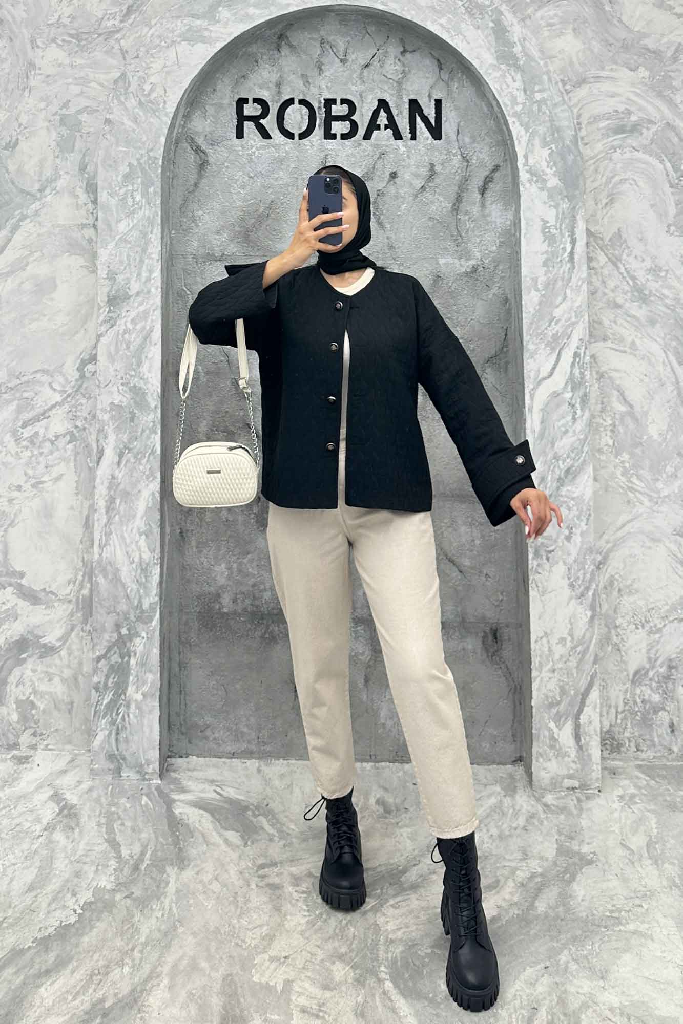 کت فریال برگی یقه گرد