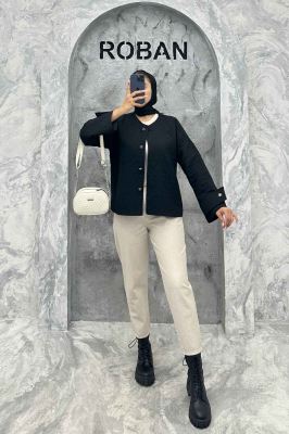 کت فریال برگی یقه گرد