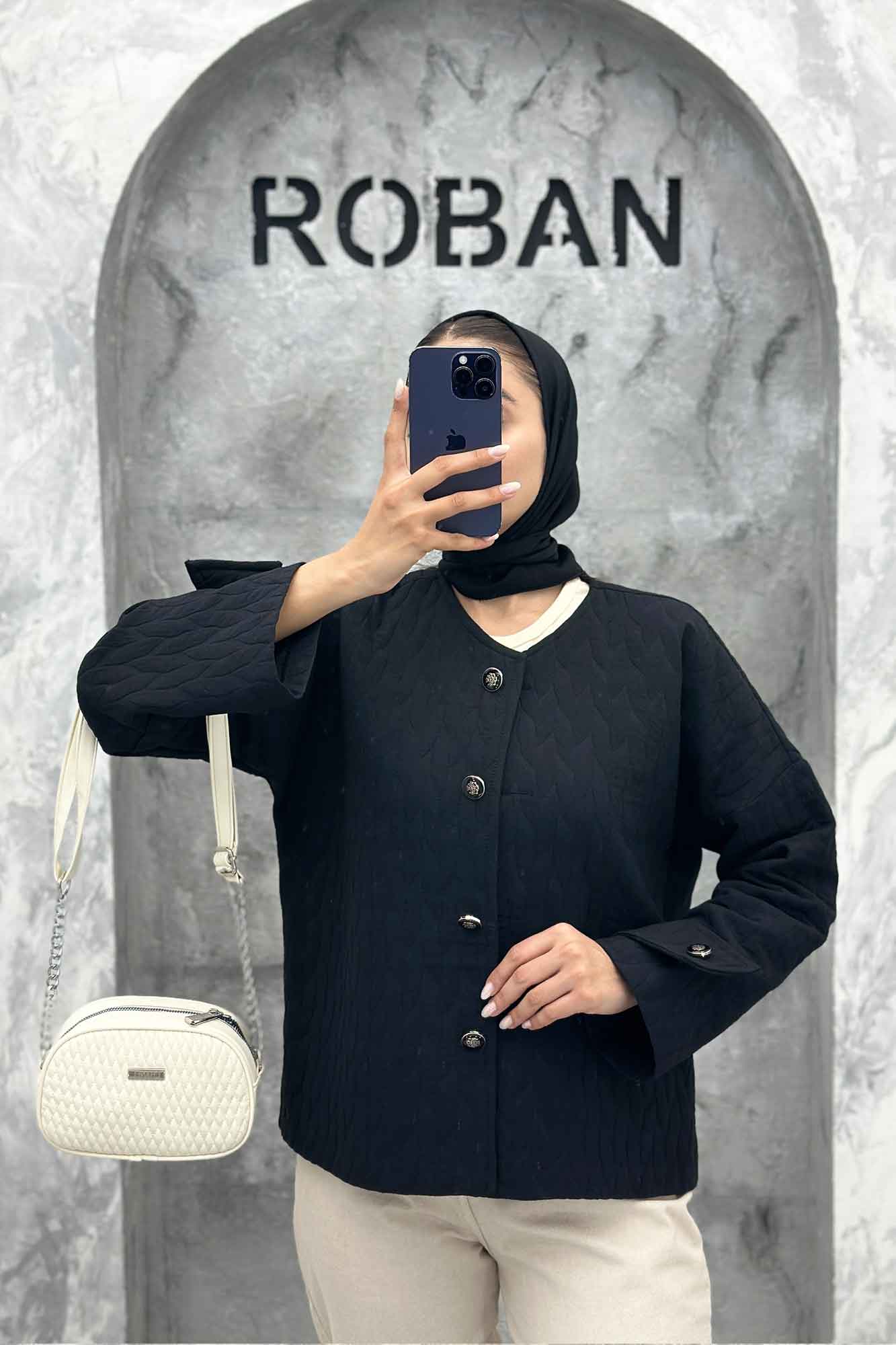 کت فریال برگی یقه گرد