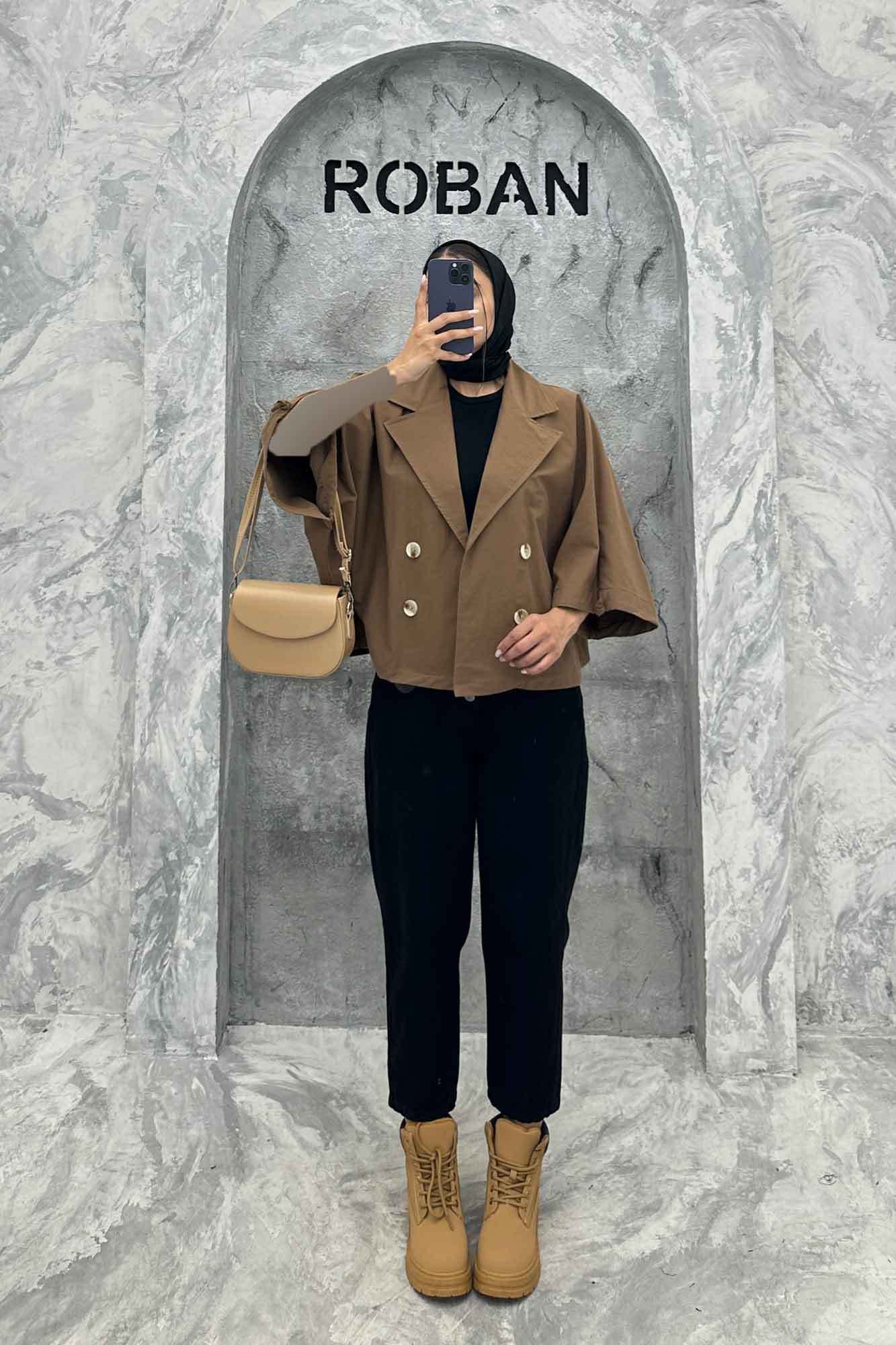 مانتو پاییزه آستین گت دار خفاشی کتان زارا