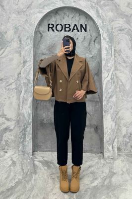 مانتو پاییزه آستین گت دار خفاشی کتان زارا