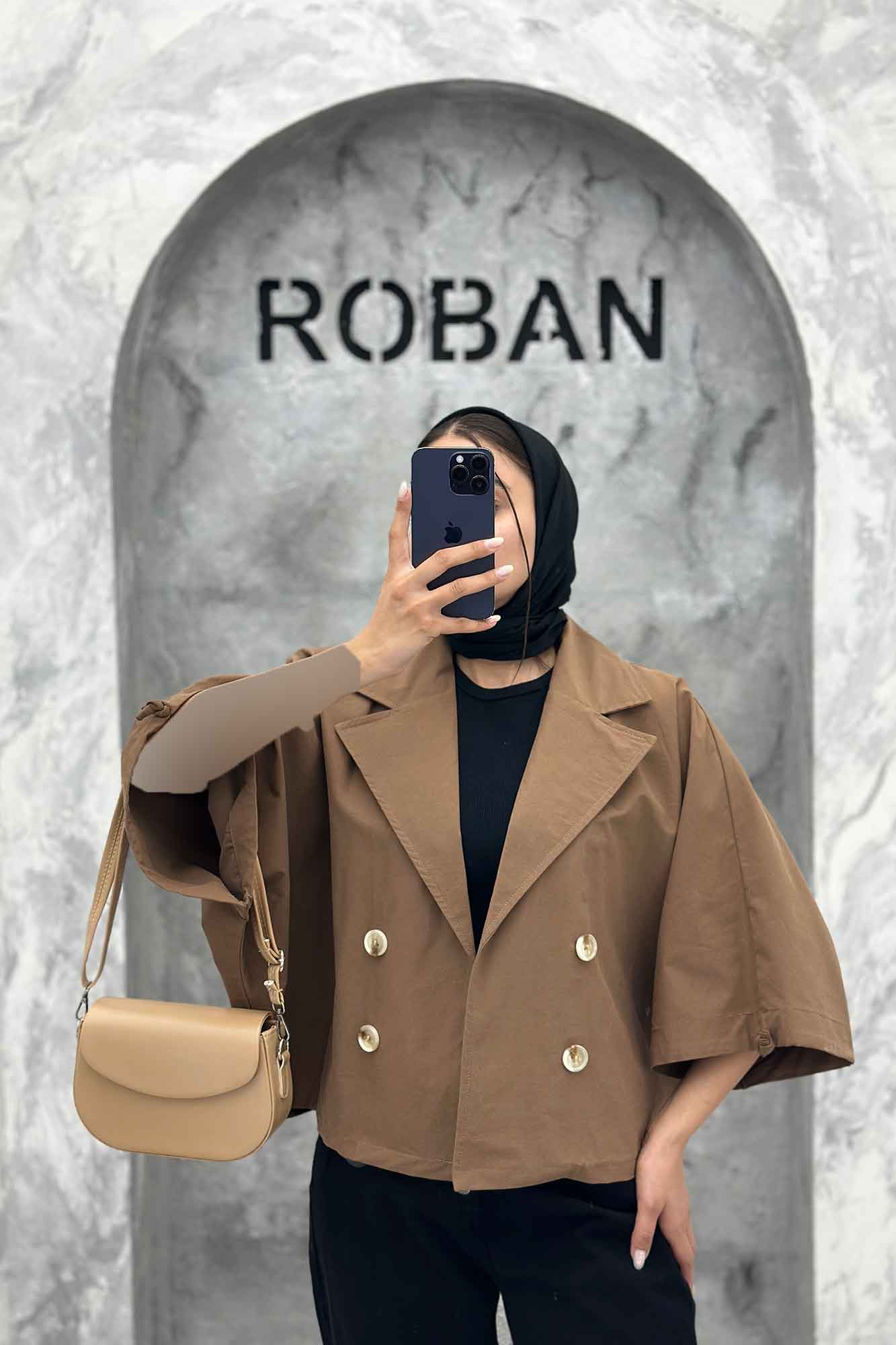 مانتو پاییزه آستین گت دار خفاشی کتان زارا