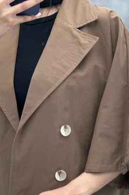 مانتو پاییزه آستین گت دار خفاشی کتان زارا