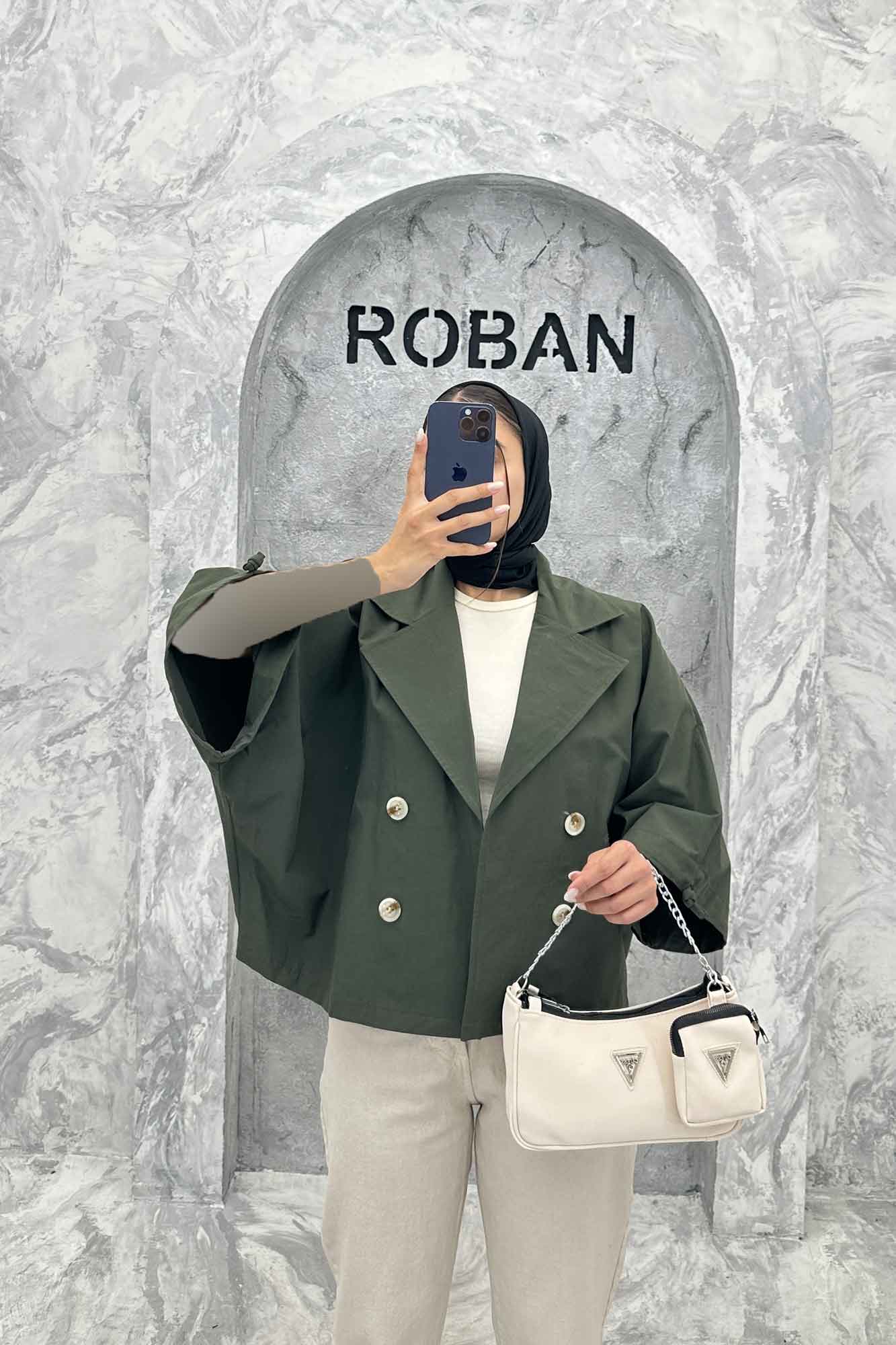 مانتو پاییزه آستین گت دار خفاشی کتان زارا