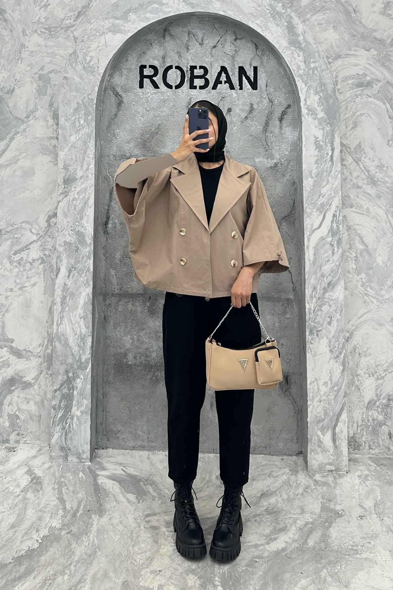 مانتو پاییزه آستین گت دار خفاشی کتان زارا