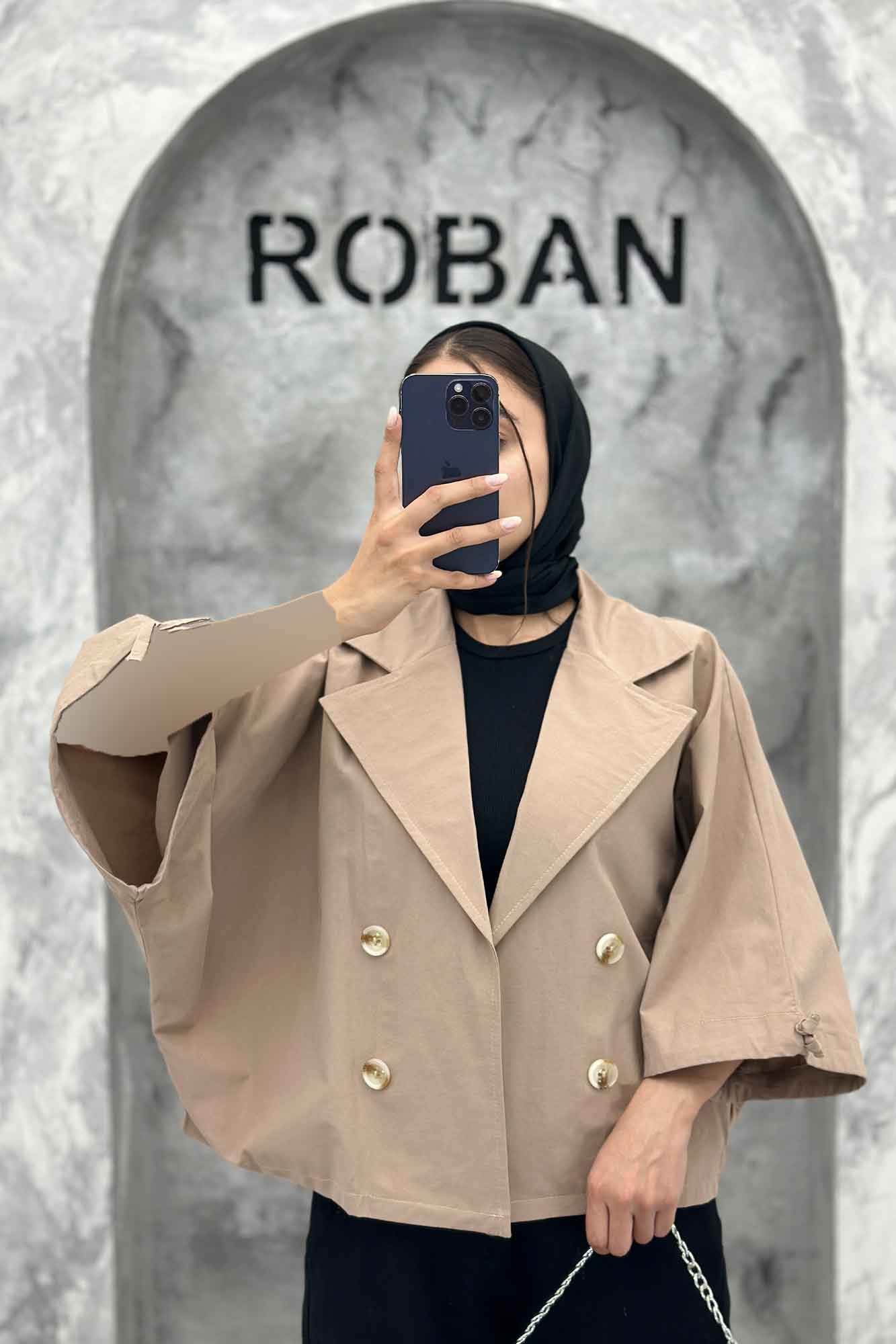 مانتو پاییزه آستین گت دار خفاشی کتان زارا