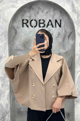 مانتو پاییزه آستین گت دار خفاشی کتان زارا