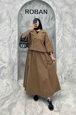 ست مانتو و دامن خفاشی کتان زارا پانیا