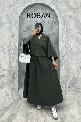 ست مانتو و دامن خفاشی کتان زارا پانیا