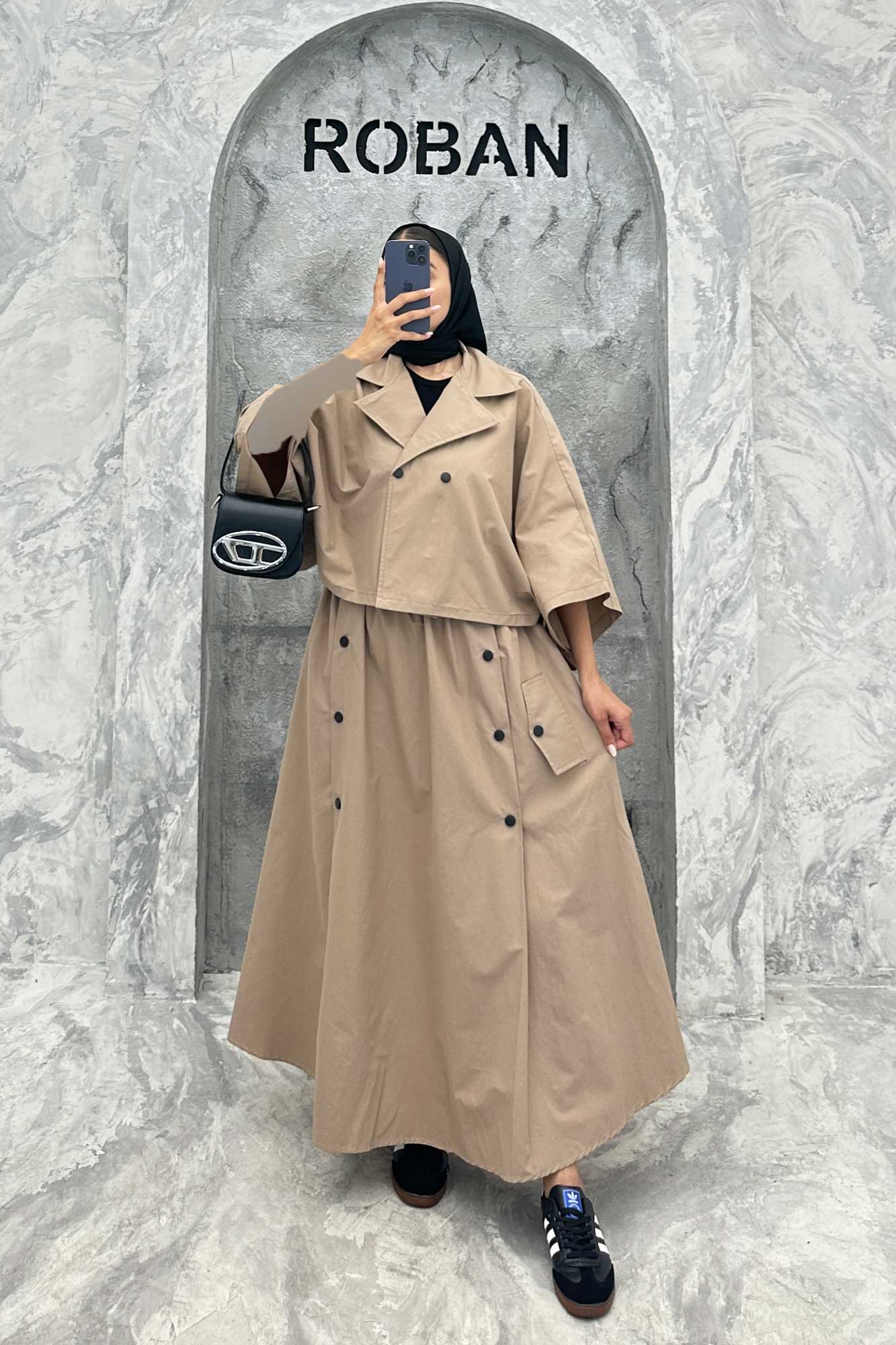 ست مانتو و دامن خفاشی کتان زارا پانیا