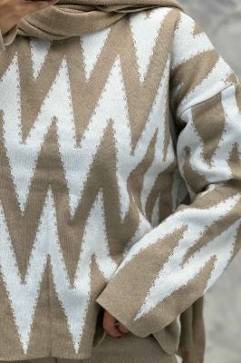 ست دورس و شلوار بافت طرح دار