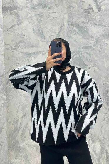 ست دورس و شلوار بافت طرح دار