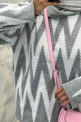 ست دورس و شلوار بافت طرح دار