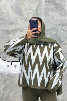 ست دورس و شلوار بافت طرح دار