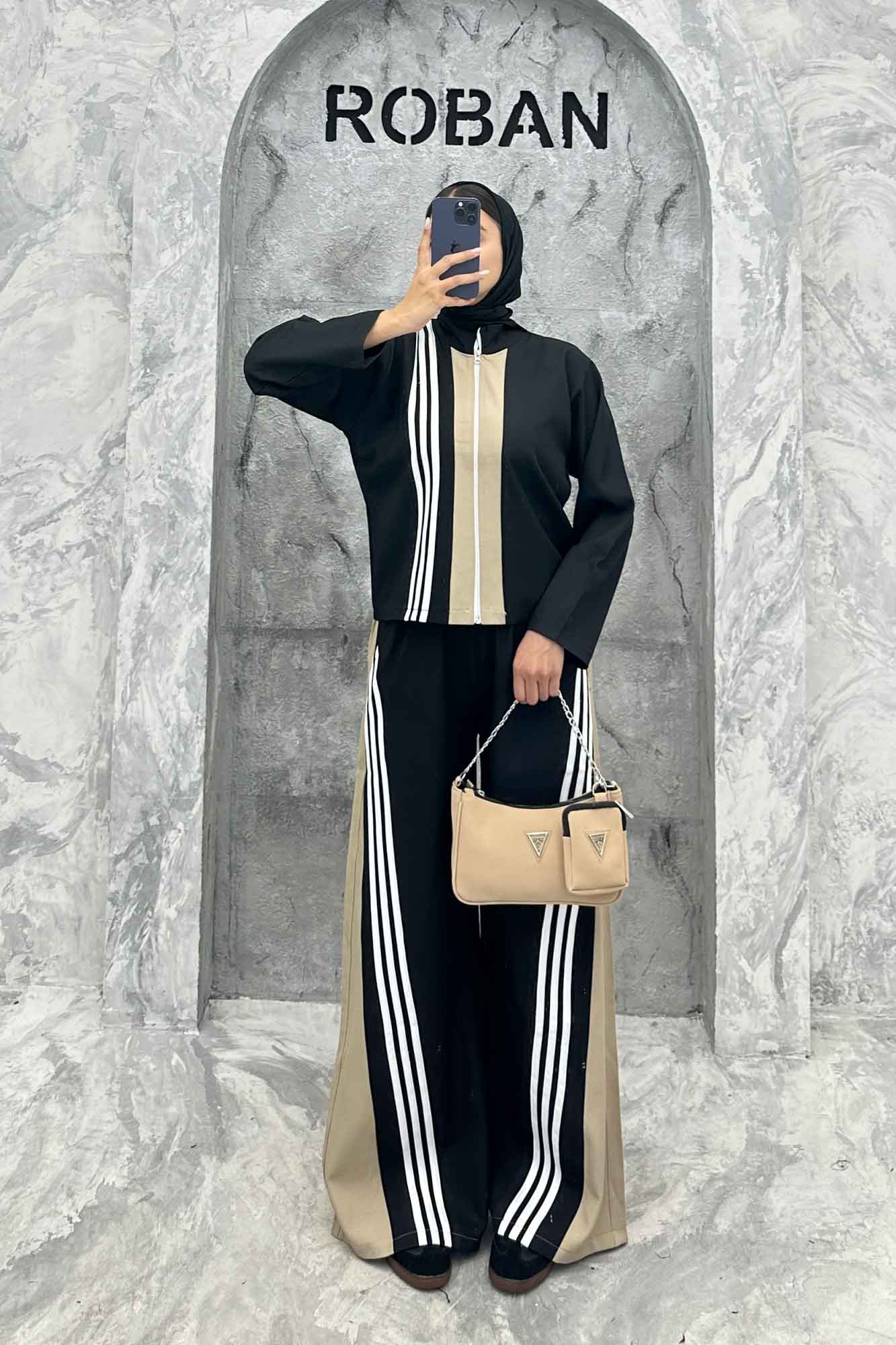 ست مازراتی کجراه سه خط یقه ایستاده 4670