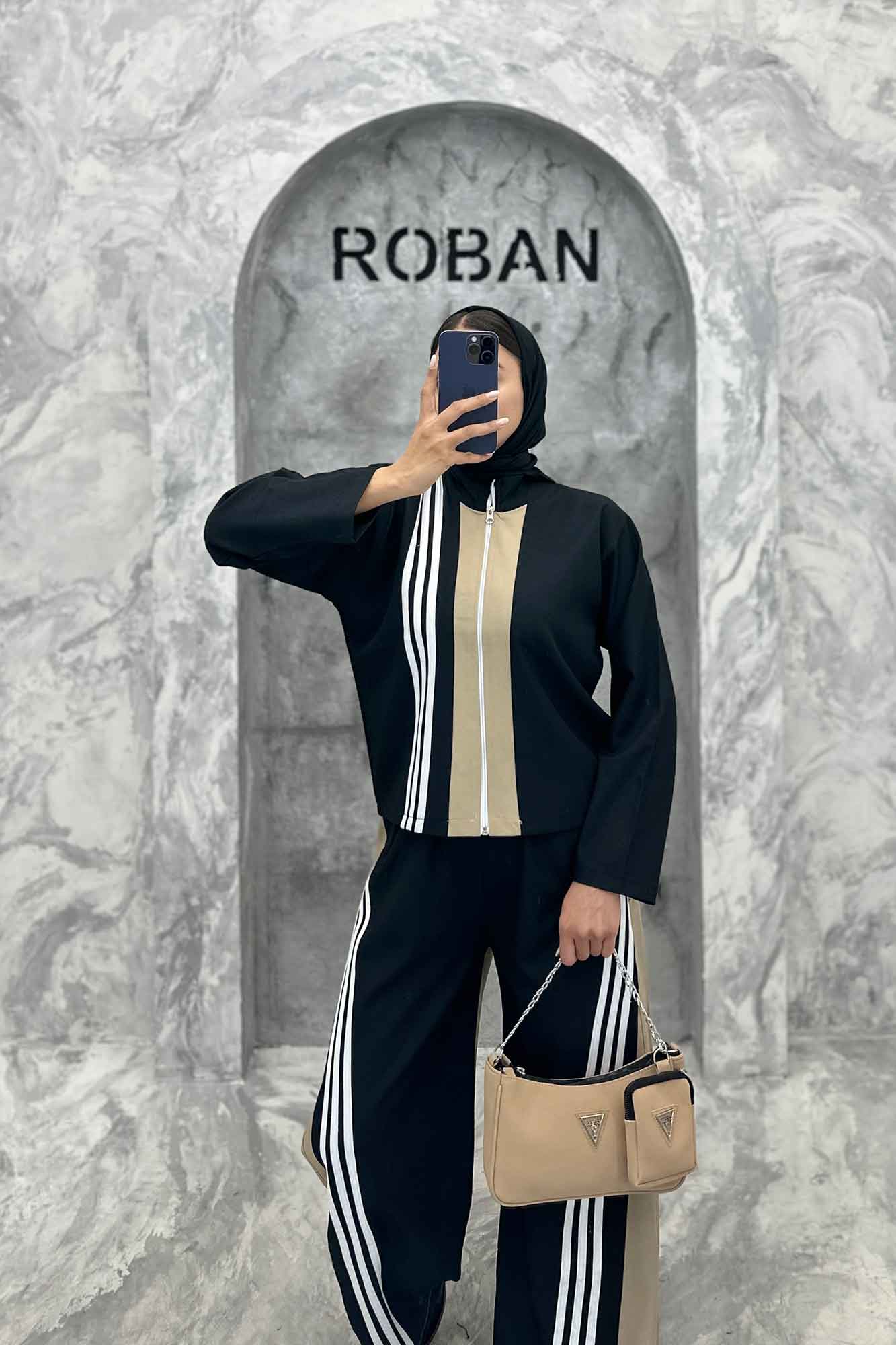 ست مازراتی کجراه سه خط یقه ایستاده 4670