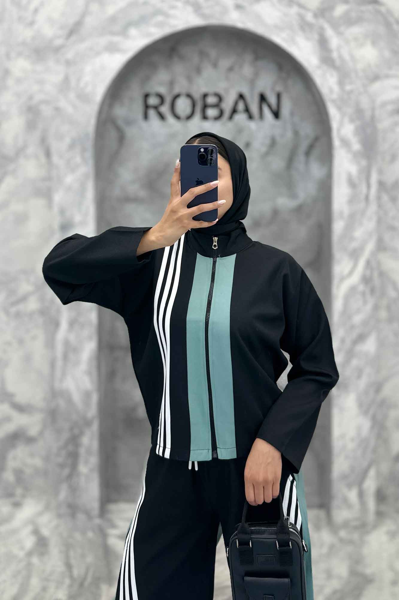 ست مازراتی کجراه سه خط یقه ایستاده 4670