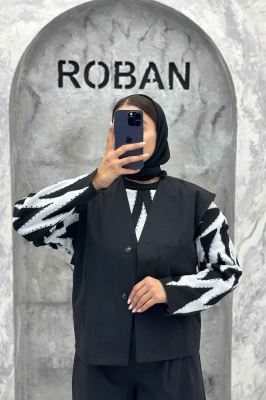 ست جلیقه تک جیب و شلوار بگ کتان زارا