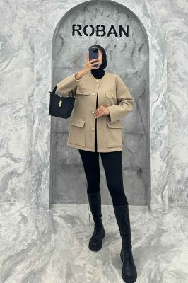 کت یقه گرد فوتر چهار جیب QUEEN