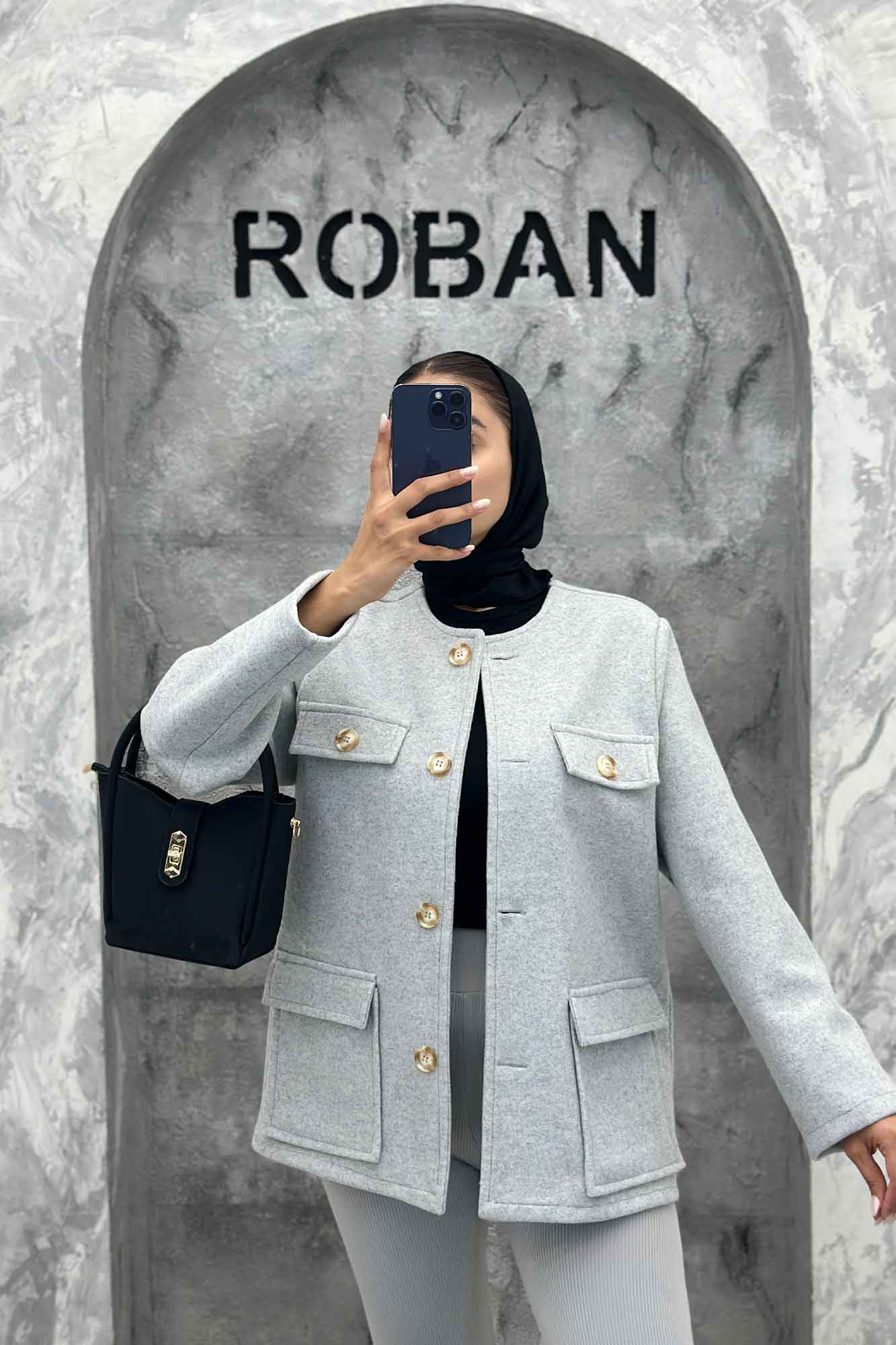 کت یقه گرد فوتر چهار جیب QUEEN