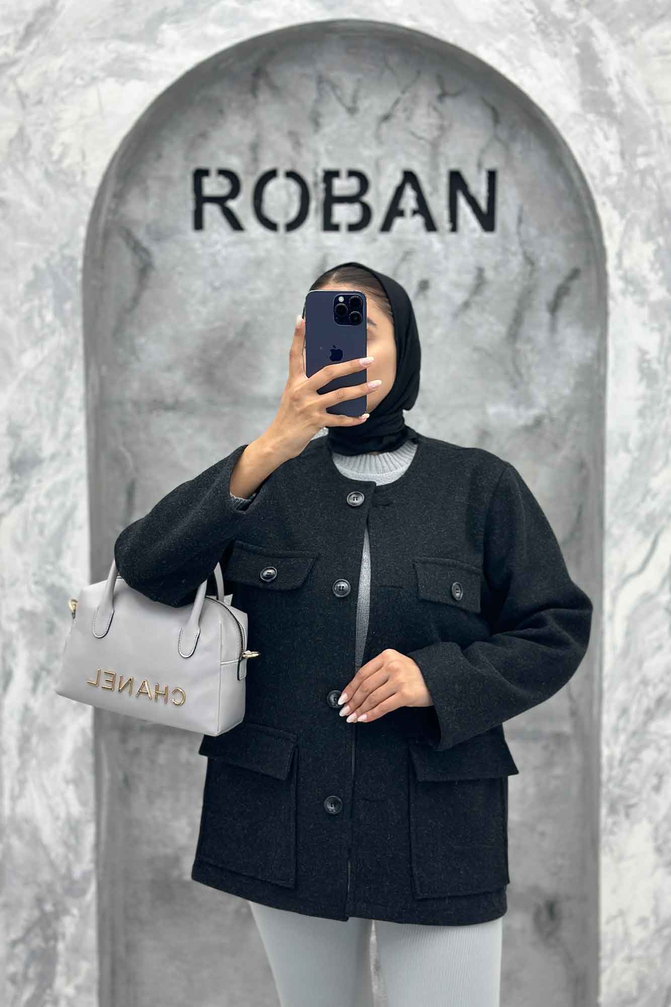 کت یقه گرد فوتر چهار جیب QUEEN