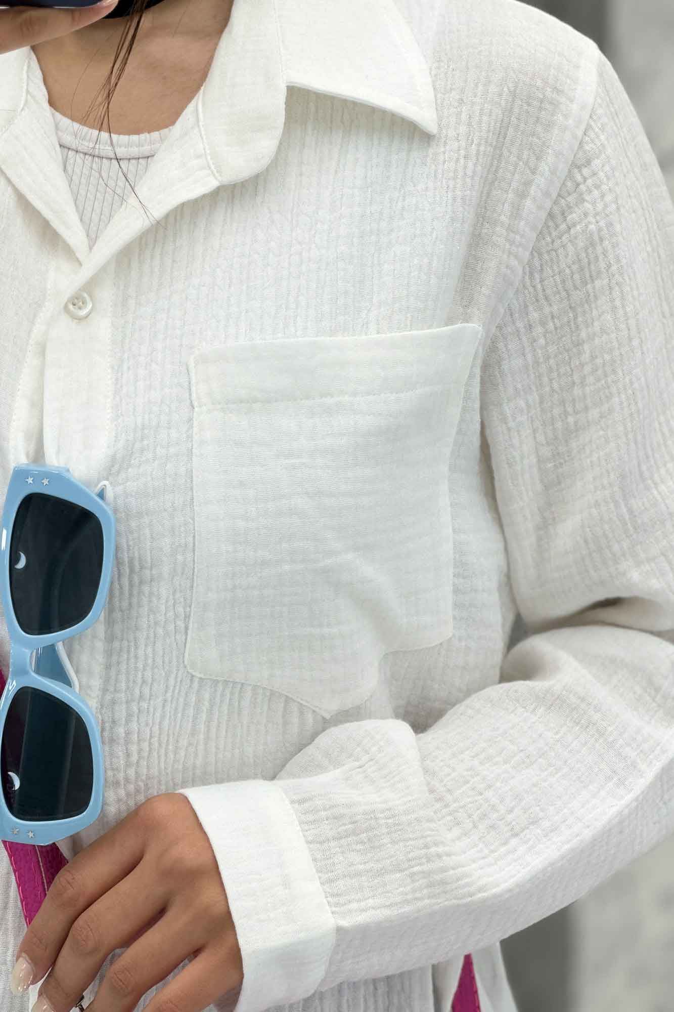 شومیز دبل فیس تک جیب