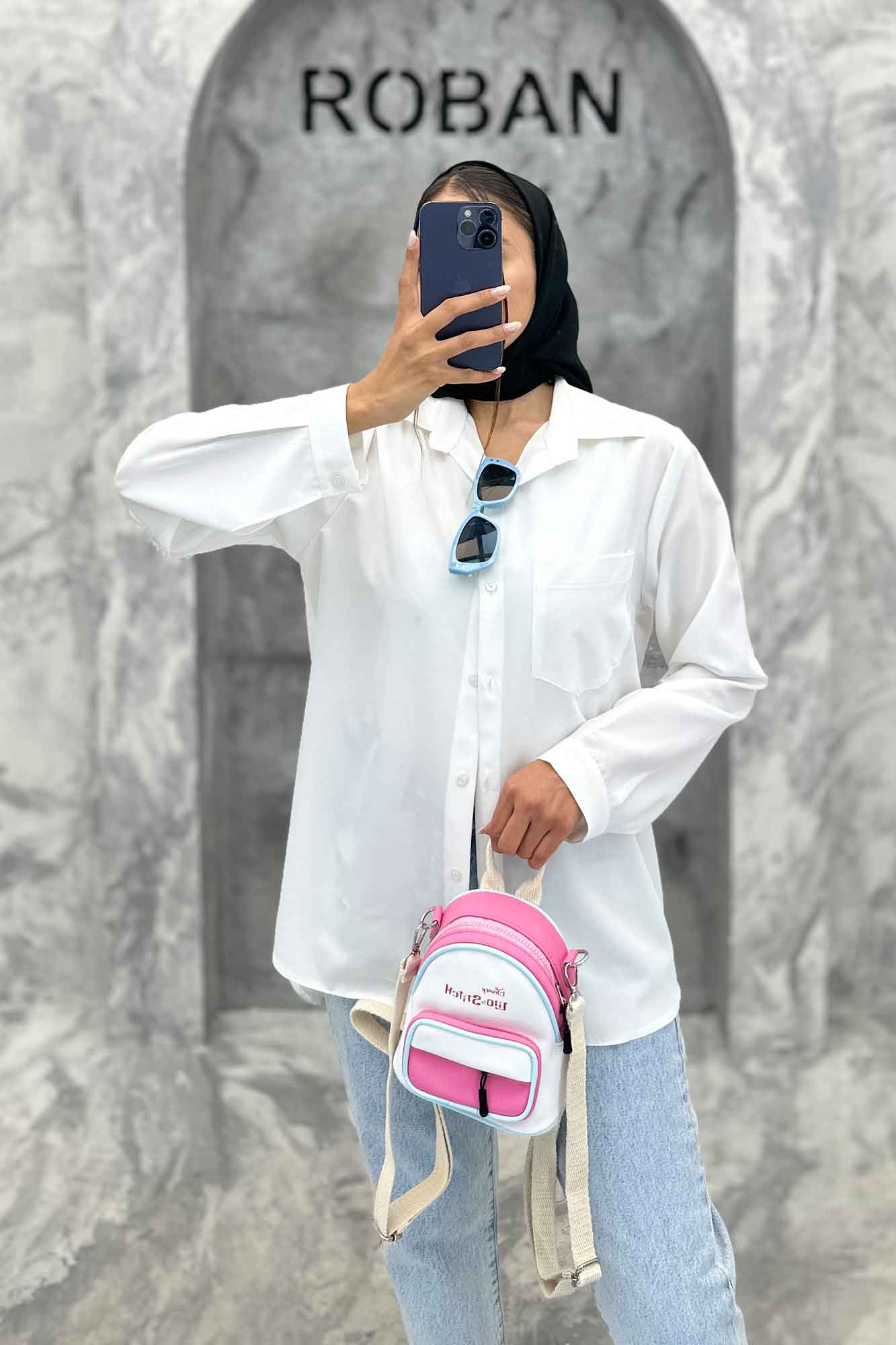 شومیز کرپ حریر تک جیب