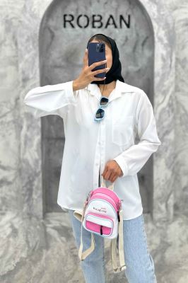 شومیز کرپ حریر تک جیب