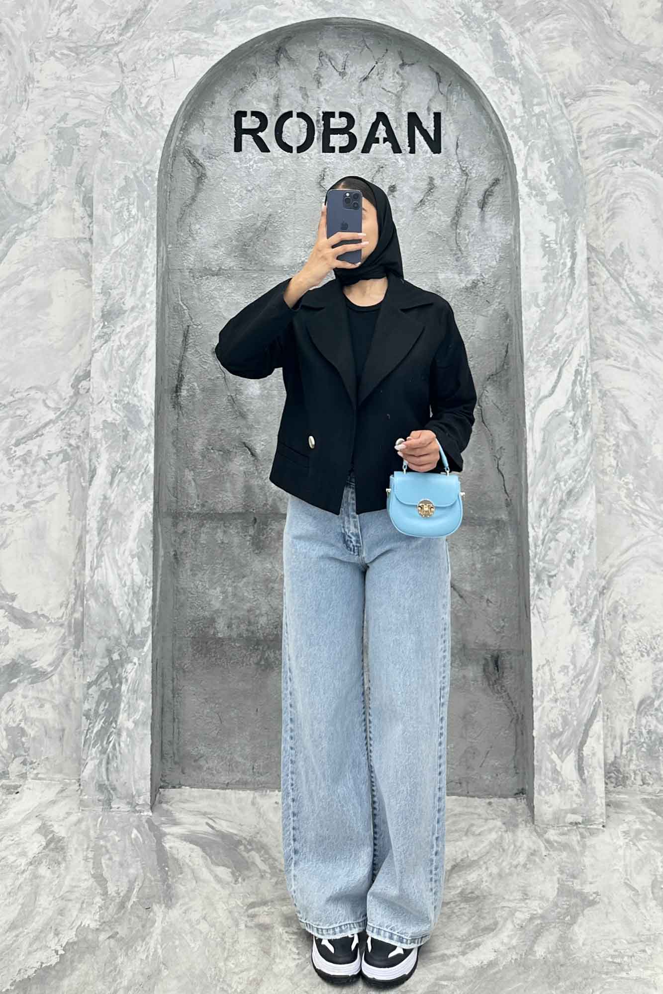 کت کراپ جیب فیلتو لینن ژاکارد