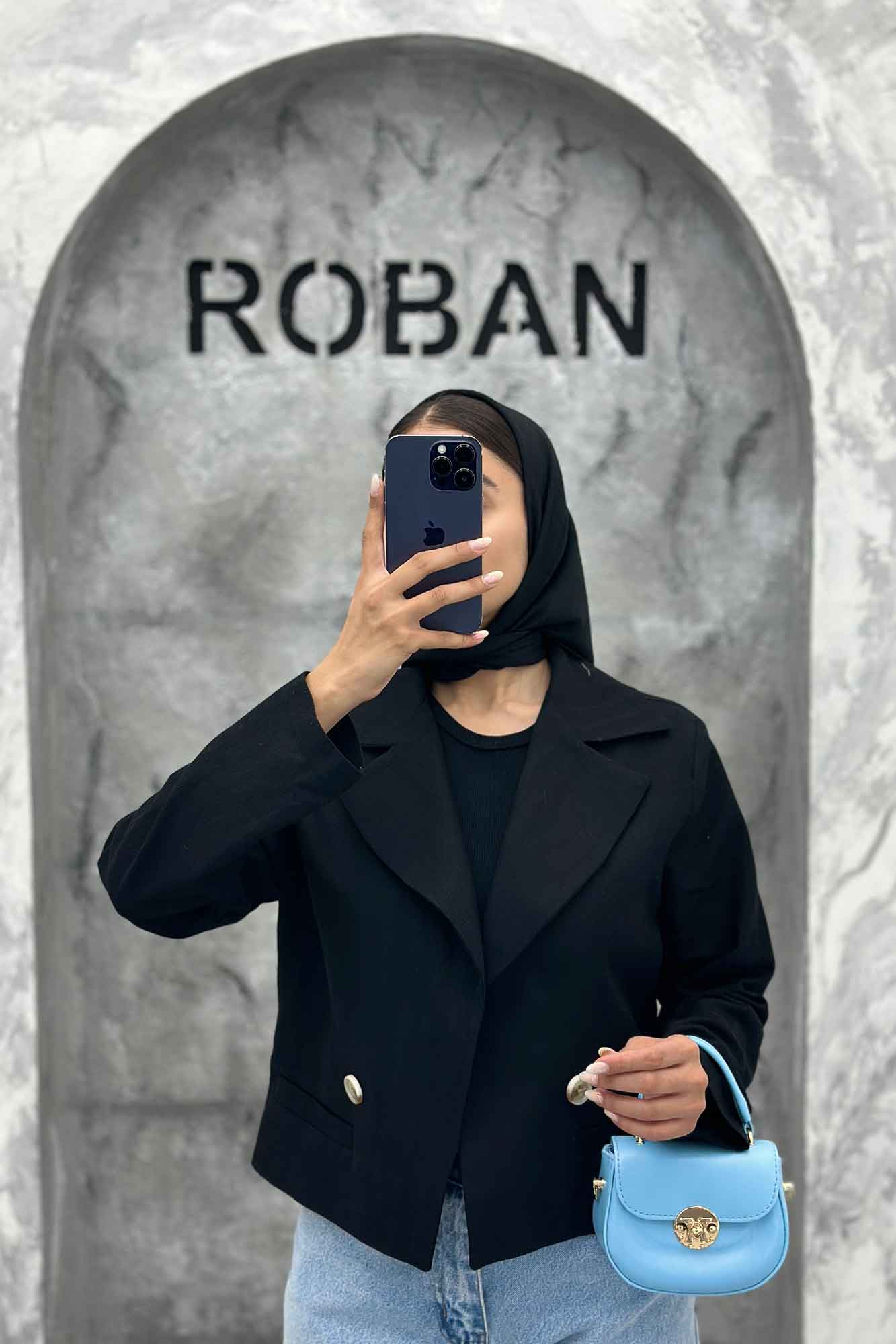 کت کراپ جیب فیلتو لینن ژاکارد