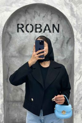 کت کراپ جیب فیلتو لینن ژاکارد