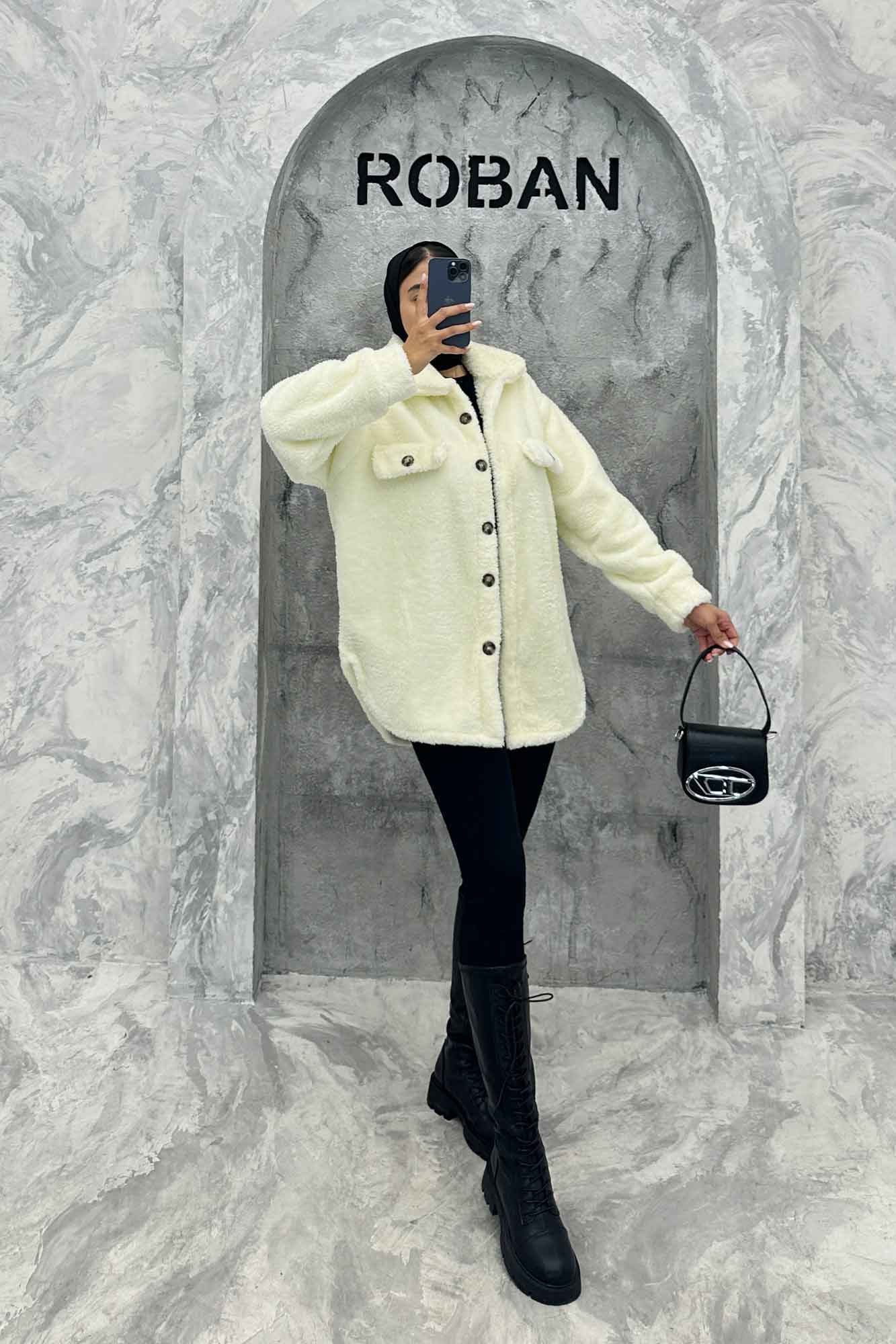 مانتو کوتاه تدی جلو دکمه