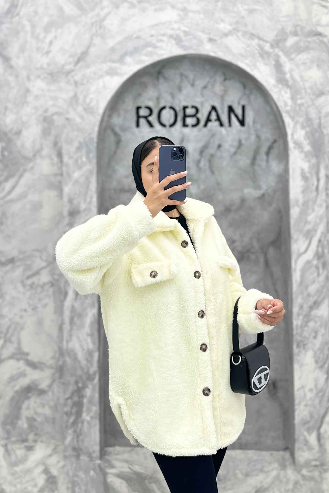 مانتو کوتاه تدی جلو دکمه