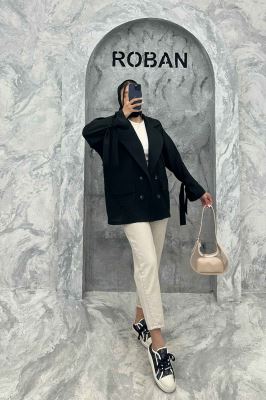 کت یقه انگلیسی آستین بنددار عسل