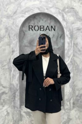 کت یقه انگلیسی آستین بنددار عسل