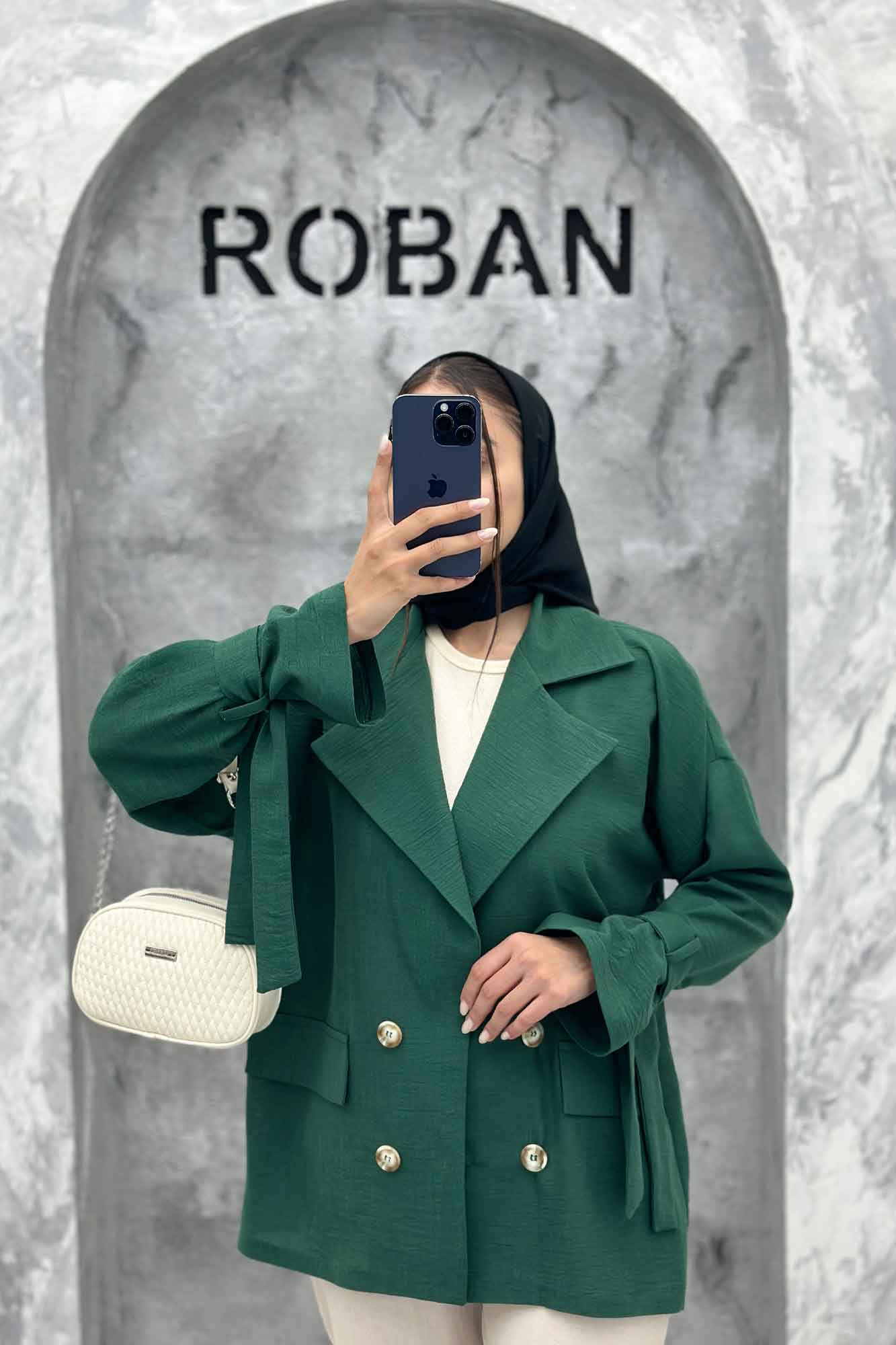 کت یقه انگلیسی آستین بنددار عسل