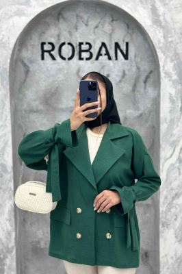 کت یقه انگلیسی آستین بنددار عسل