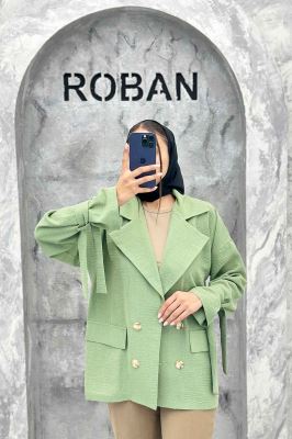 کت یقه انگلیسی آستین بنددار عسل