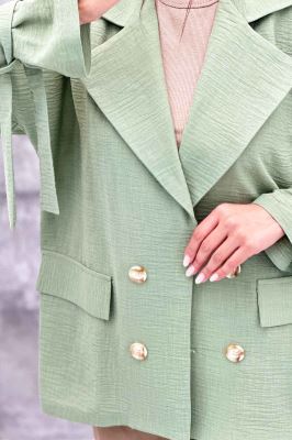 کت یقه انگلیسی آستین بنددار عسل