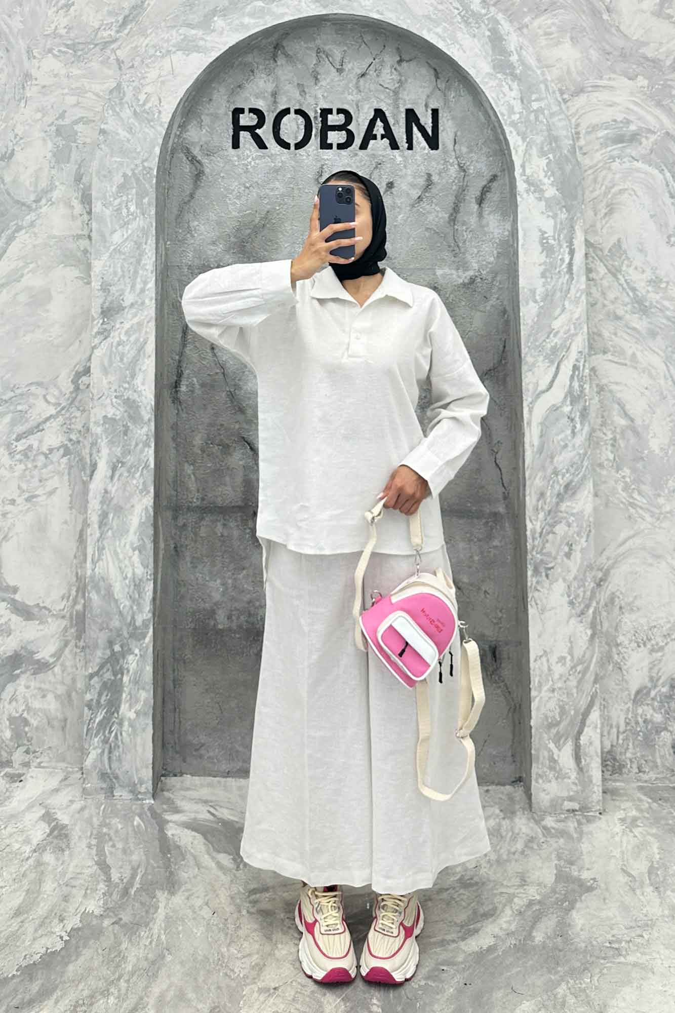 ست مانتو و شلوار بگ لینن نچرال دنیا