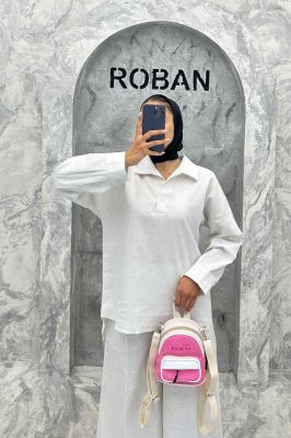 ست مانتو و شلوار بگ لینن نچرال دنیا