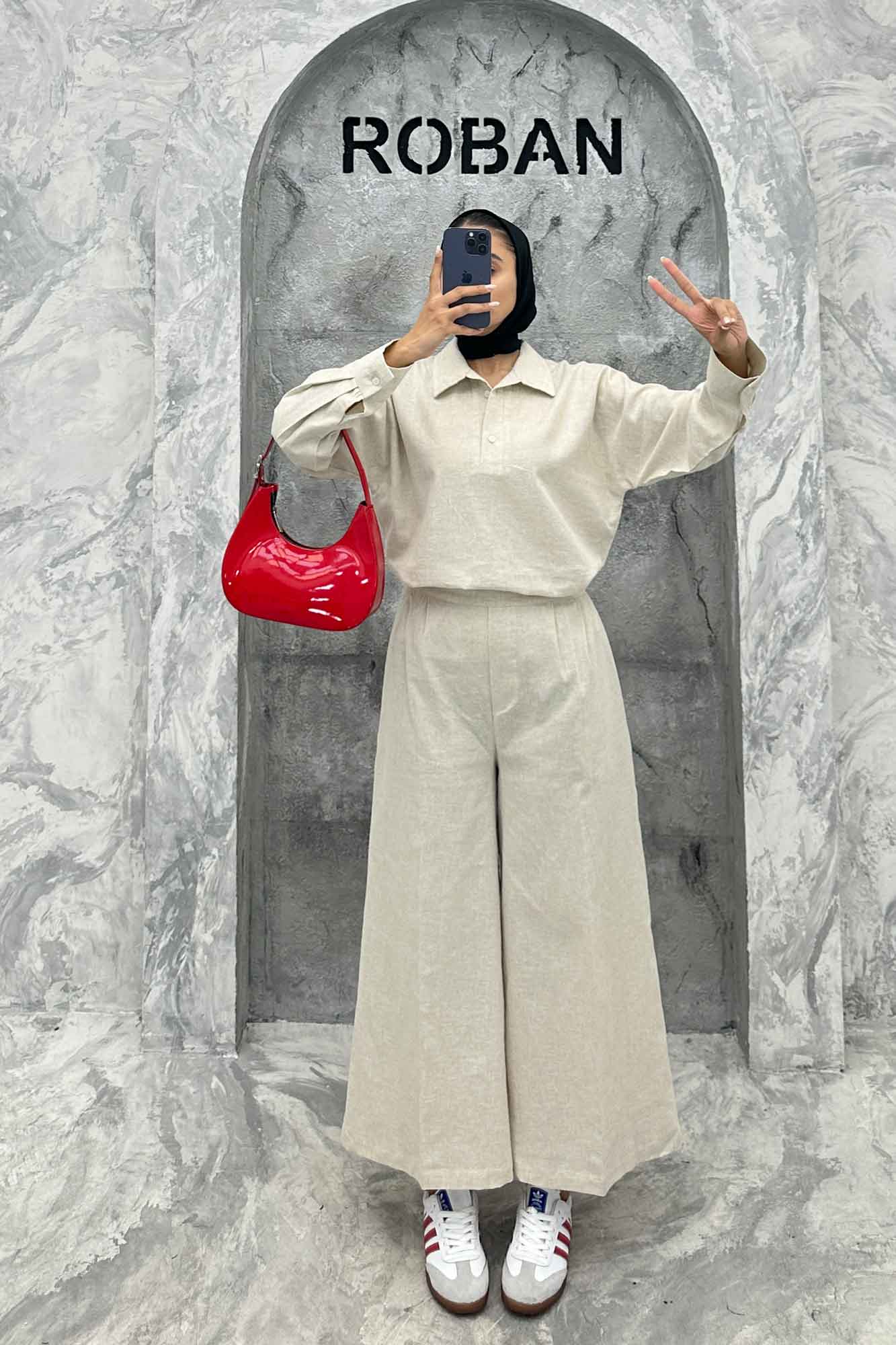 ست مانتو و شلوار بگ لینن نچرال دنیا