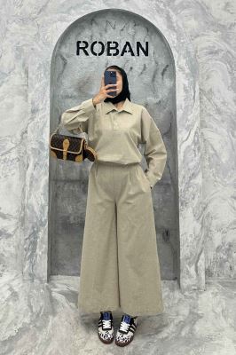 ست مانتو و شلوار بگ لینن نچرال دنیا