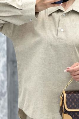 ست مانتو و شلوار بگ لینن نچرال دنیا