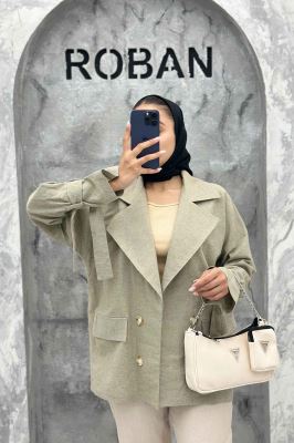 مانتو کتی آستین بند دار لینن نچرال